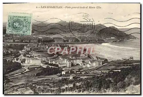 Cartes postales San Sebastian Vista General Desde El Monte Ulia