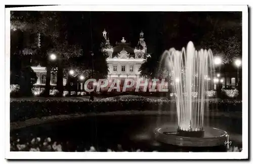 Cartes postales Cote D&#39Azur Monte Carlo Eclairage de nuit dans les jardins du casino