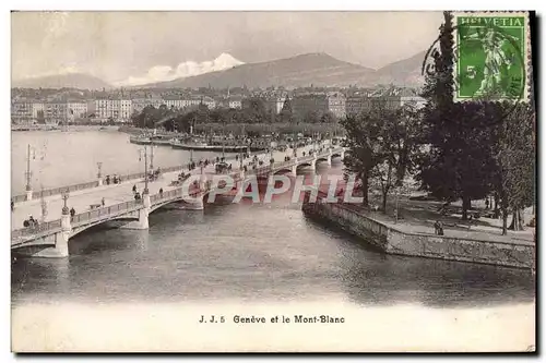 Cartes postales Geneve Ef Le Mont Blanc