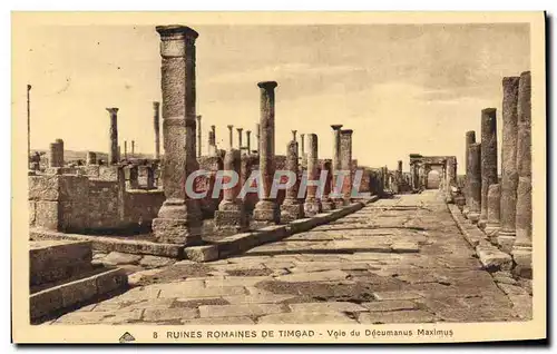 Ansichtskarte AK Ruines Romaines De Timgad Voie Du Decumanus Maximus