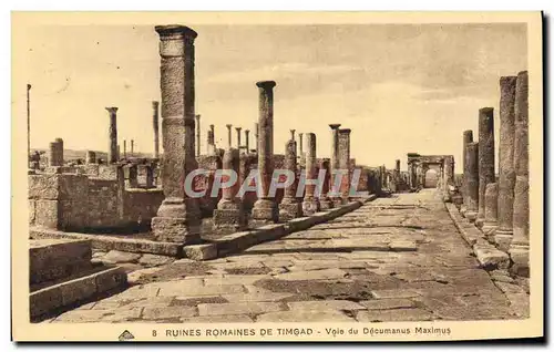 Cartes postales Ruines Romaines De Timgad Voie Du Decumanus Maximus