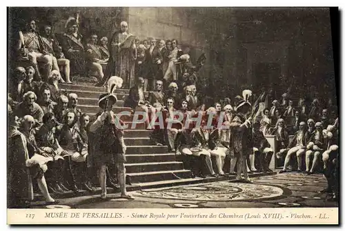 Cartes postales Musee De Versailles Seance Royale Pour I&#39Ouverture Des Chambres Louis XVIII Vinchon