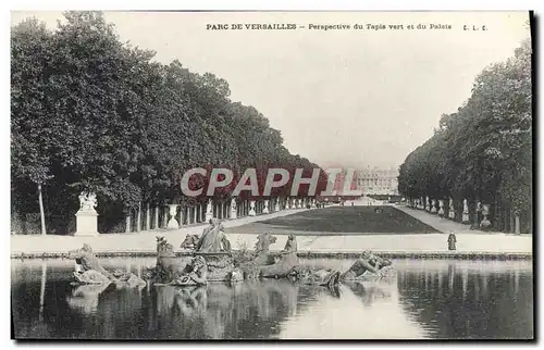 Cartes postales Parc De Versailles Perspective Du Tapis Vert Et Du Palais