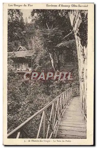 Ansichtskarte AK Environs D&#39Annecy Gorges du Fier A l&#39entree des gorges Le bois du poete