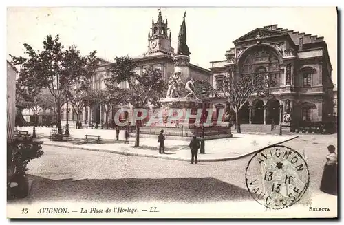 Cartes postales Avignon La Place De I&#39Horloge