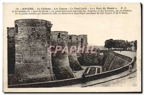 Cartes postales Angers Le Chateau Les Douves Le Pont Levis Le Bout du monde