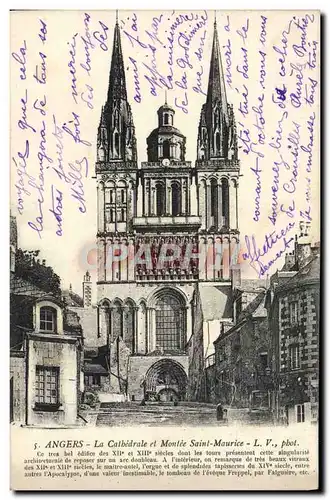 Cartes postales Angers La Cathedrale Et Montee Saint Maurice