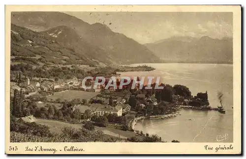 Cartes postales Lac Annecy Talloires Vue generale