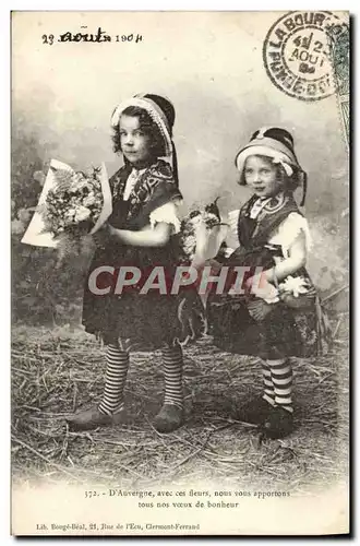 Cartes postales D&#39Auvergne Enfants Folklore