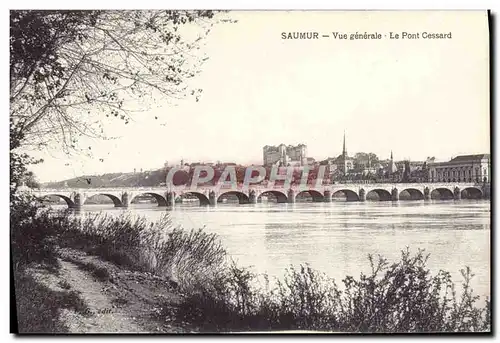 Cartes postales Saumur Vue Generale Le Pont Cessard