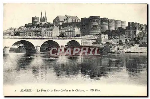 Cartes postales Angers Le pont de la Basse Chaine et le chateau