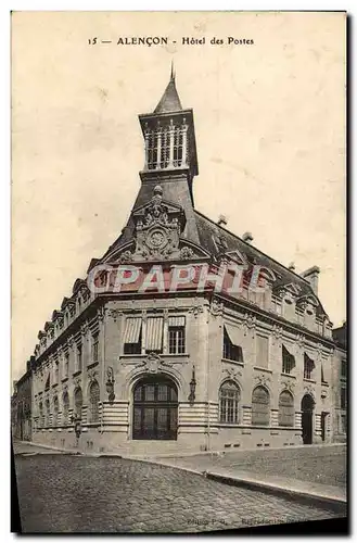 Cartes postales Alencon Hotel des Postes Cachet Chenu Sarthe