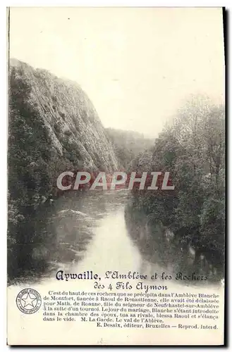 Cartes postales Aywaille L'Ambleve et les rochers des 4 fils Aymon