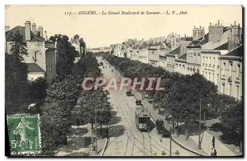 Ansichtskarte AK Angers Le Grand Boulevard De Saumur Tramway