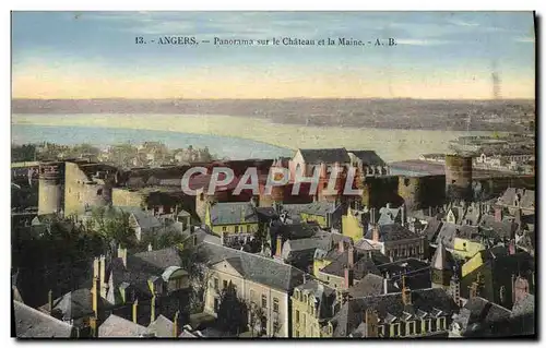 Cartes postales Angers Panorama Sur Le Chateau Et La Maine