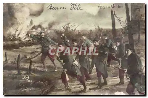 Cartes postales Vers La Victoire Soldat Militaria