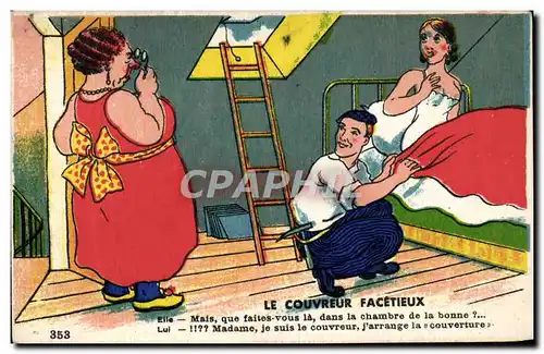 Cartes postales Fantaisie Le couvreur facetieux