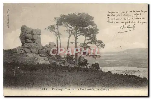 Ansichtskarte AK Paysage Breton La Lande La Greve Botrel