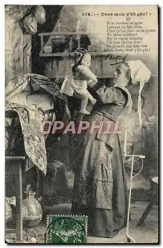 Cartes postales Dors Mon P&#39tit Gas Bretagne Folklore