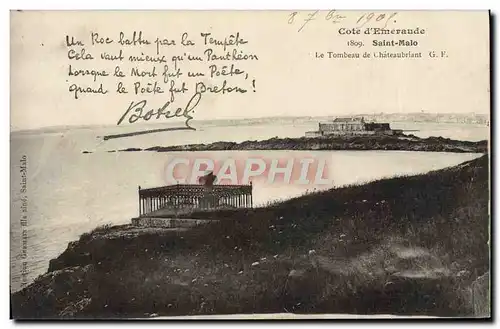 Cartes postales Saint Malo Le Tombeau De Chateaubriant Botrel