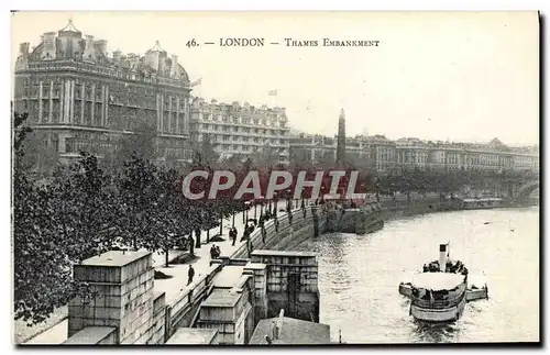 Ansichtskarte AK London Thames Embankment Bateau