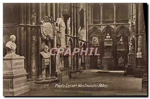 Cartes postales Poets Corner Westminster Abbey London