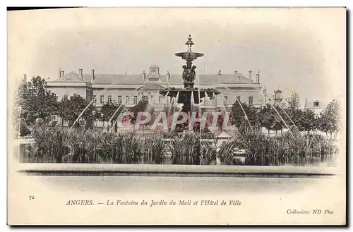 Cartes postales Angers La Fontaine du Jardin du Mail et L&#39Hotel de Ville