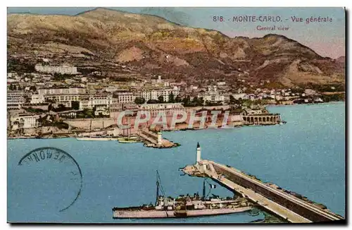 Cartes postales Monte Carlo Vue Generale Bateau