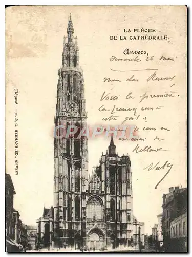 Cartes postales La Fleche De La Cathedrale Anvers