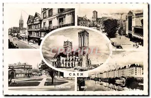 Cartes postales moderne Caen Place de la Prefecture Rue Saint Pierre Boulevard General Leclerc L&#39Orne