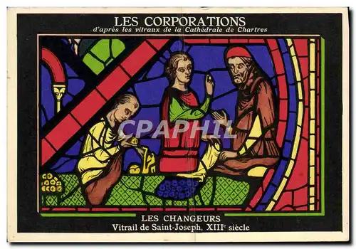 Ansichtskarte AK Les Corporations Cathedrale de Chartres Les changeurs Vitrail de Saint Joseph Aspirine Usines du