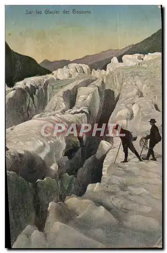 Ansichtskarte AK Sur les Glacier des Bossons Alpinisme