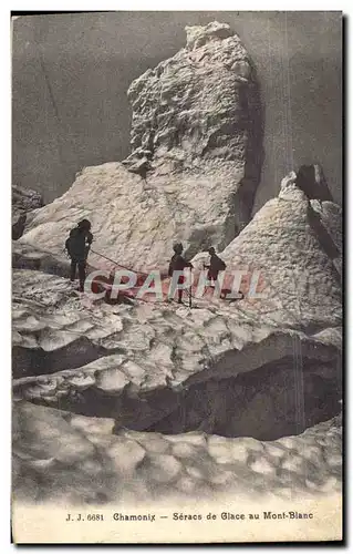 Cartes postales Chamonix Seracs de Glace au Mont Blanc Alpinisme