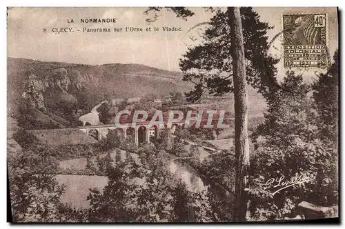 Ansichtskarte AK Clecy Panorama Sur L&#39Orne et le Viaduc