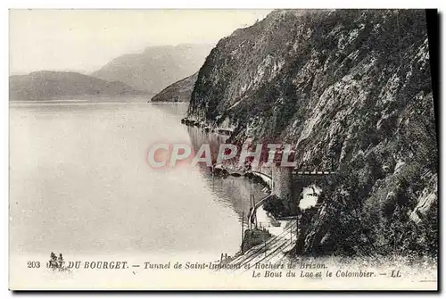 Ansichtskarte AK Lac du Bourget Tunnel de Saint Innocent et rochers de Brizon Le bout du lac et le colombier