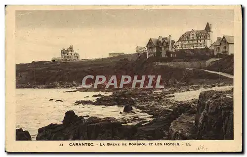 Cartes postales Carantec La Greve De Porspol Et Les Hotels