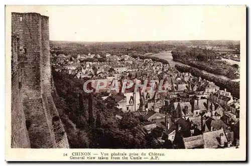 Ansichtskarte AK Chinon Vue Generale Prise du Chateau