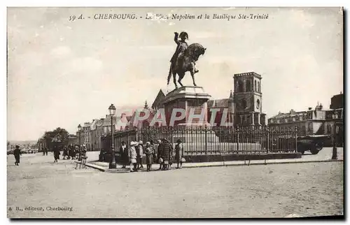 Cartes postales Cherbourg Le Place Napoleon et la Basilique Ste Trinite