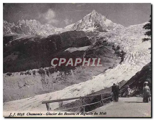 Cartes postales Chamonix Glacier des Bossons et Aiguille du Midi