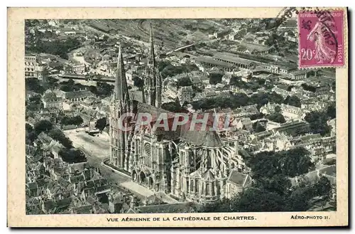 Cartes postales Vue Aerienne De La Cathedrale De Chartres