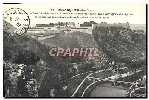 Ansichtskarte AK Besancon Historique Vue generale de la citadelle