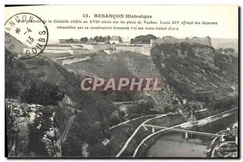 Cartes postales Besancon Historique Vue generale de la citadelle