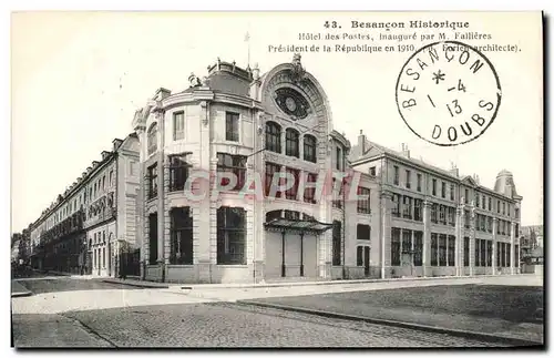 Cartes postales Besancon Historique Hotel des Postes Inaugure Par M Fallieres