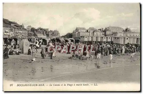 Ansichtskarte AK Boulogne Sur Mer Le Casino et la Plage a maree haute