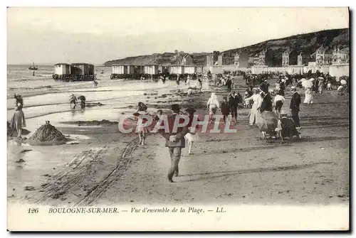 Cartes postales Boulogne Sur Mer Vue d'ensemble de la Plage