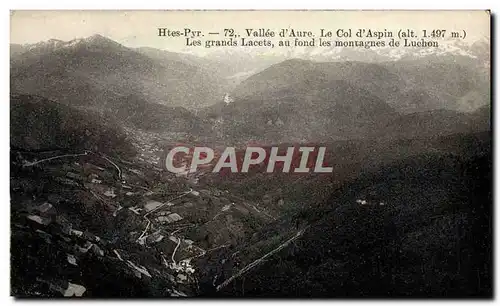 Ansichtskarte AK Vallee d&#39Aure Le col d&#39Aspin Les grands lacets au fond les montagnes de Luchon