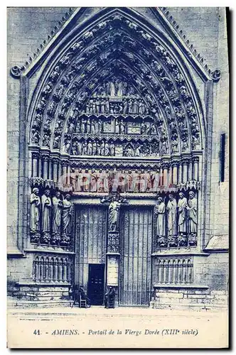 Cartes postales Amiens Portail de la Vierge Doree