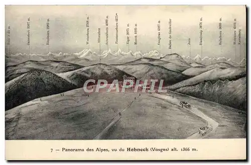 Cartes postales Panorama des Alpes Vu du Hohneck