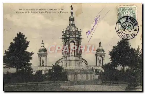 Ansichtskarte AK Bonsecours Environs de Rouen Monument de Jeanne d&#39Arc Facade sur le plateau