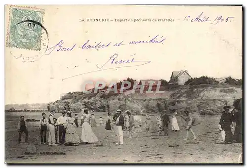 Cartes postales La Bernerie Depart de Pecheurs de Crevettes